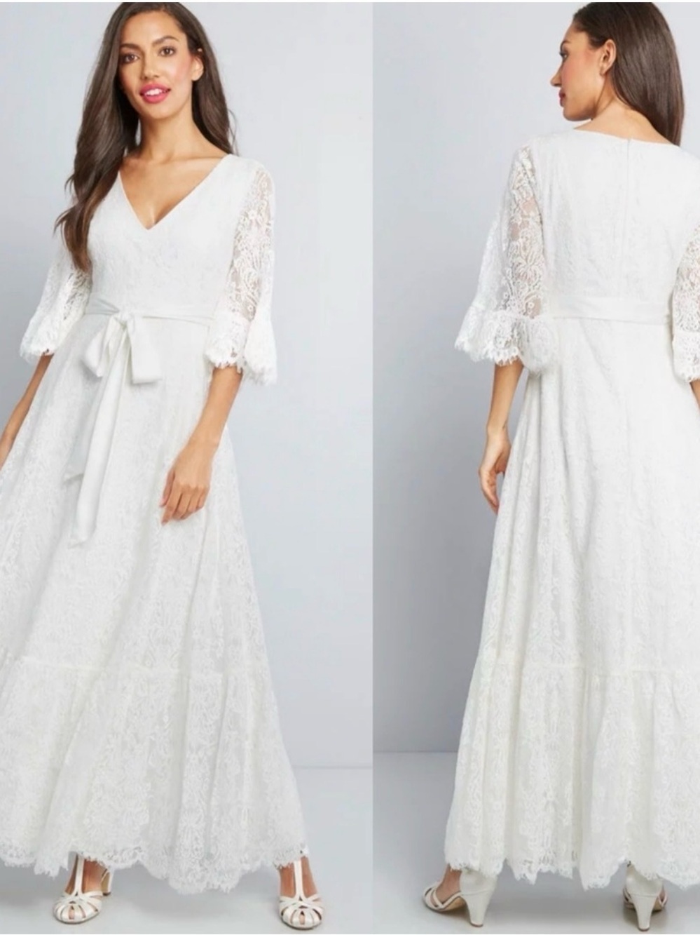 Modcloth Through the Bluebells Lace Maxi Dress Women’s Medium Vintage Inspired